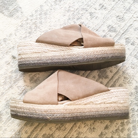 PASEART Jute Wedge Crossover Slide Sandals Size 8 - Picture 3 of 6
